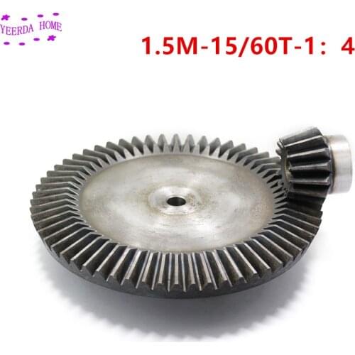 1Set 1.5M-15/60Teeths Metal Umbrella Bevel Gear 90 Degrees 4 :1 Transmission Gear Diameter:91mm/24mm (hole d:10mm/8mm)