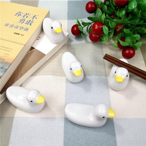 1pc Ceramic Ducklings Chopstick Rack Holder DIY Household Study Pen Holder Ornaments