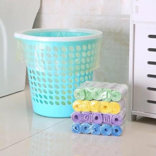 100PCS Garbage Bag Household Kitchen Bathroom Point-Break Continuous Roll Flat-Mouth Waste Trash Storage Bags Dispenser 45x50cm