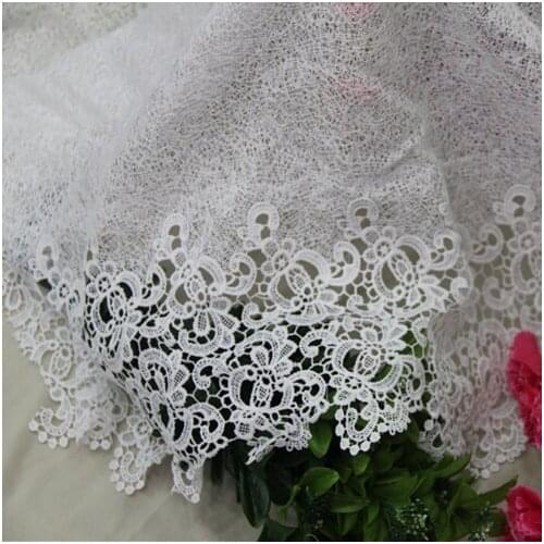 2yards White Tassel Fringe Lace Fabrics Nigerian Laces Fabric Wedding Dress Guipure Lace For Sewing DIY Garment Accessories