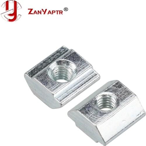 20PcsT Sliding Nut Block Square Nuts M3 M4 M5 M6 For 2020 Aluminum Profile Slot Zinc Coated Plate Aluminum For For EU Standard