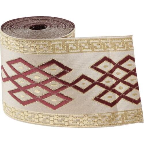 5m Ethnic Jacquard Ribbon Embroidery Fabric for Garment Decoration