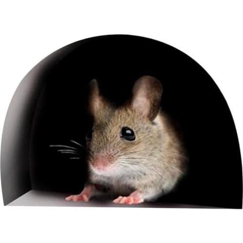 5pcs/set Small Mouse Hole Wall Sticker Door Cupboard Home Decor Art Kids Room Decoration Creative Carved Stickers On The Wall