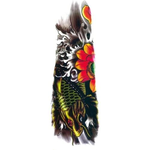 5pcs Carp jumping gantry waterproof Temporary Tattoos men Harajuku Fake Tattoo Stickers henna Tattoo animal temporary tattoo