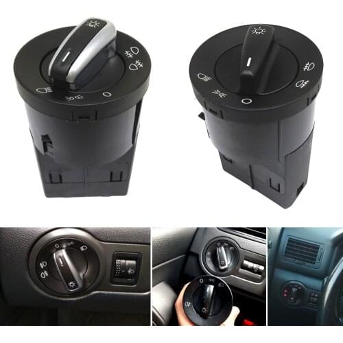 Car Chrome Headlight Control Knob Switch For VW Transporter Multivan caravelle Fog lamp Sensor Light 3B0941531 3BD941531A
