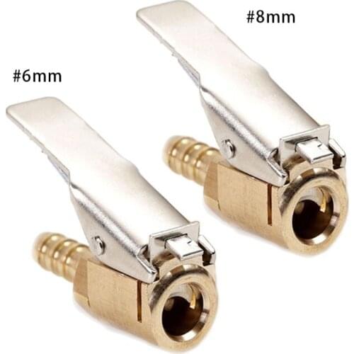 Auto Brass Air Inflator Pump Chuck Tyre Wheel Tire Nozzle 6/8mm Air Chunk