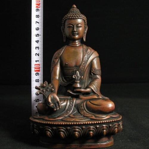 Fast Buddhism Healing Medicine Bronze Medicine Buddha Statue 8"H(20cm) copper tools wedding Decoration Brass Bronze