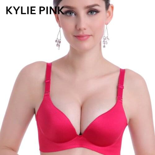 KYLIE PINK Women Super Push Up Seamless Wire Free Bra Gather Adjustable Girls Lingerie Bra Cup Straps Womens Bras Underwear
