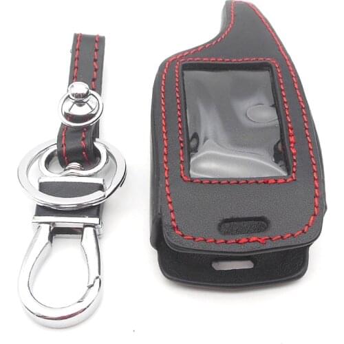 Genuine Leather Alarm Remote Keychain Case for Scher Khan For Scher-khan Magicar 5 6 M5 M6 Cover Holder
