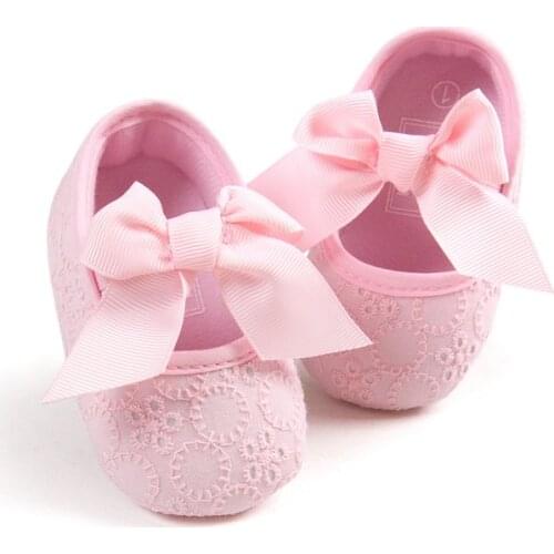 Bowknot Cotton Newborn Baby Girl Shoes Non-Slip Princess Shoes Cotton Infant Slip on Prewalkers Pink/White/Red First Walkers