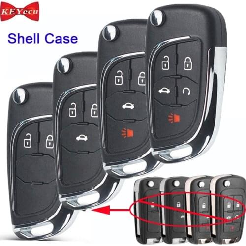 KEYECU for Opel Meriva B Astra J for Chevrolet Cruze Equinox Impala Malibu for GMC for Buick Upgraded Remote Key Shell Case