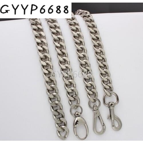 1-5pcs 60-100-110-120-130cm silver color 4*15.5*18mm 15.5mm width aluminum chains with 3 kinds of snap hooks for chain purse