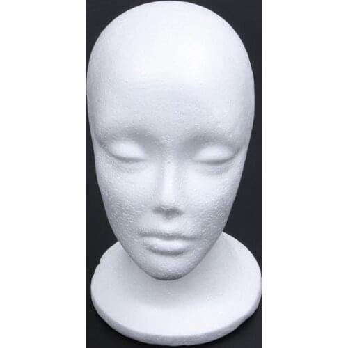 HOT Female Foam Mannequin Head Model Hat Wig Display Stand Rack white