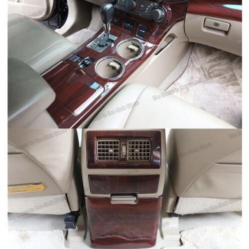 Lsrtw2017 shiny wood color car dashboard gear cup frame trims for toyota highlander 2008 2009 2010 2011 2012 2013 window control