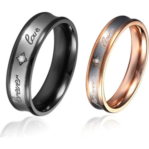 Fashion Couple "Forever Love" Finger Men Jewelry Rings For Women Male Size 7-10 Lady Size 5-9 Lovers Ring 1PCS