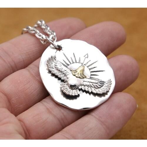 S925 Sterling Silver Jewelry Takahashi Goro Handmade Simple Smooth Eagle Male And Female Pendants