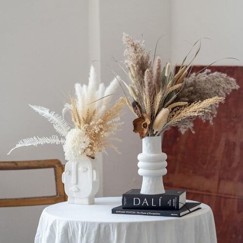 Natural Dried Flowers Decoration Pampas Grass Cotton Palm Leaf Gypsophila Decorative Flowers Bouquet Flores Para Decor Hogar