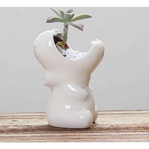 Creative Cartoon Flowerpot Elephant Shark Hippo Shape Succulent Planters Flower Pot Home Tabletop Decor Ornament Gifts