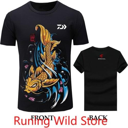 2022 NEW DAIWA Fishing Clothing Short Sleeve Summer Fish Prints Fishing Shirt Breathable Quick Drying Clothes XXS-5XL Large Size