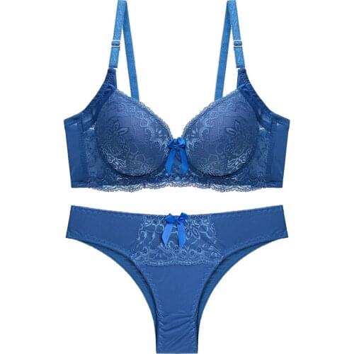 New lace sexy lady underwear gathers bra cotton cup high-grade bra set