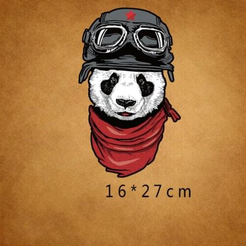 Hot panda Stickers Heat transfer Europe popular 15*25cm Iron On Patche DIY T-shirt Sweater Patch for clothing