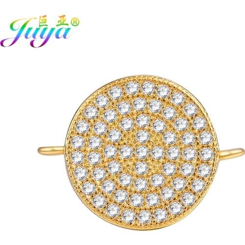 Supplies For Jewelry DIY Women Fashion Earrings Charm Bracelets Making Material Gold/Silve Round Connector Charms Accessories