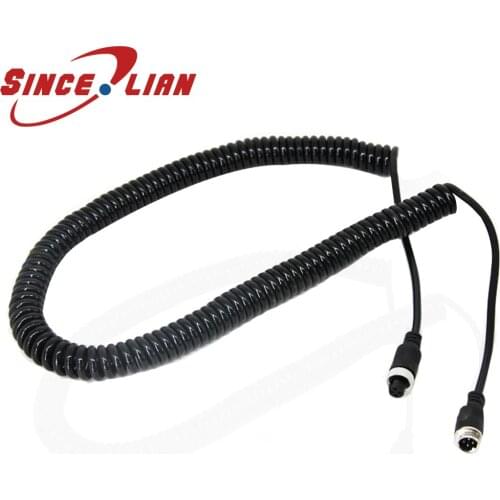 Truck Reversing Image Dedicated Aviation Head Spring Wire semi-trailer Traction Trailer 4 core Monitoring Spiral Video Cable 6m