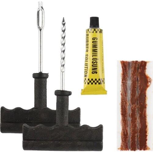 Car Tire Repair Kit Tool Tire Repair Strips Studding Tool Set Auto Bike Tubeless Tyre Puncture Plug Garage Car Accessories 1set