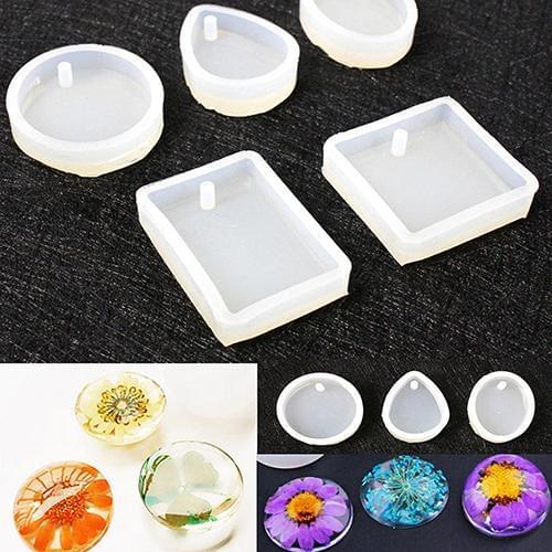 Silicone Round Square Teardrop Oval DIY Pendant Charm Mold Jewelry Making Tool Mold Jewelry Making Tool Mold Jewelry Making Tool