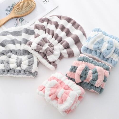 Water absorbing and drying cap female dry hair wiping hair quick drying long hair towel thickened shampoo bath cap with turban