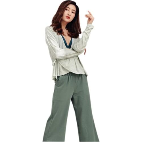 Yomrzl A813 New arrival spring cotton womens pajama set long sleeve daily clothes home clothes