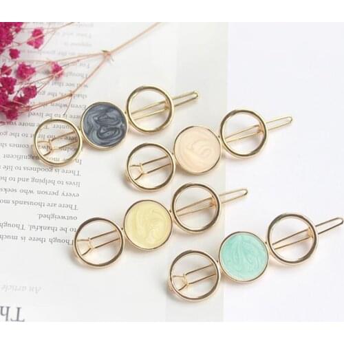 Hairpins Korean Round Star Hair Clips for Women Vintage Geometric Elegant Hairgrip Hairbands Barrette Hair Accessories Gifts