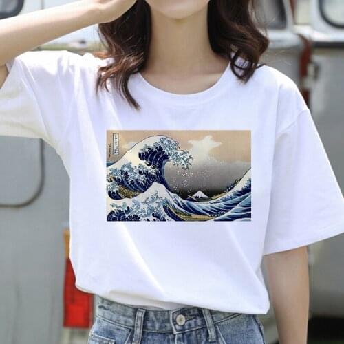 Summer Women T-Shirt Short Sleeve Casual Girls Female Clothing Top Tee Shirt O Neck Korean Fashion Tshirt Graphic Surfing Print