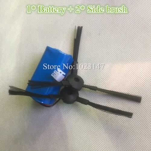 1* 2800mAH Battery pack and 2* Robot Side Brush for ilife A6 A4 A4s robotic Vacuum Cleaner Parts Accessory