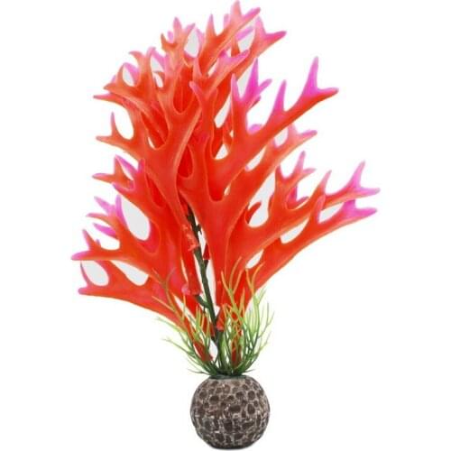 1pcs New Design 21cm Artificial Aquarium Coral Plamt Decorations Fish Tank Plastic Landscaping Coral Tree Ornament 4 color