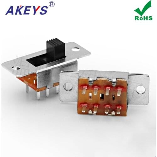 10pcs One button SS-23F26 toggle switch 8 feet straight feet with fixed screw holes vertical handle length 5mm small toys