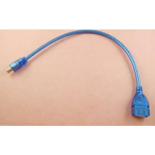 10pcs USB 2.0 Type A Female to Mini USB 5 Pin Male Cord Adapter Data Extension Cable Blue 30cm