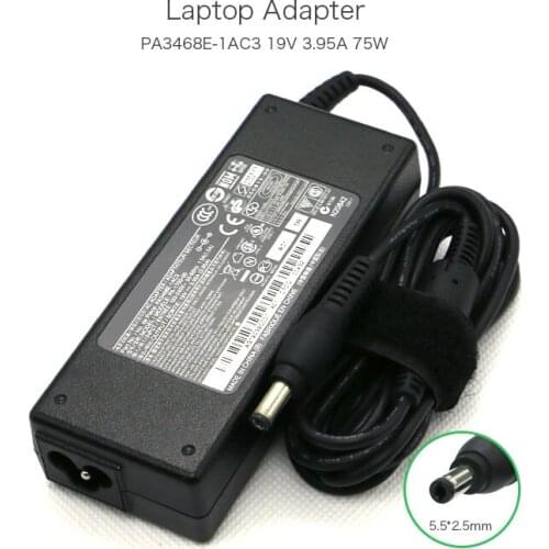 19V 3.95A 75W 5.5*2.5mm PA3468E-1AC3 PA-1750-09 Power Supply for Toshiba SATELLITE P740 L655D-S116 A660 C600 L600 L700 Tablet