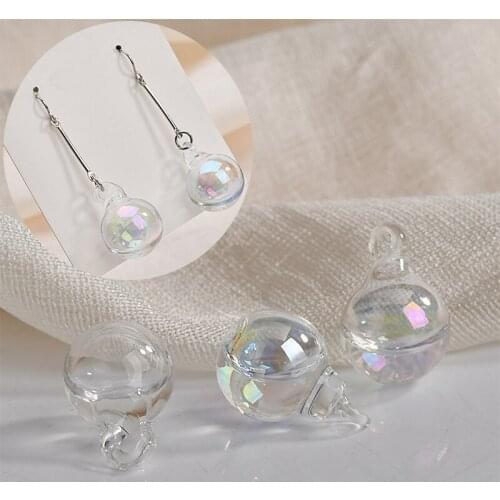 20pcs/lot Creativity water core decoration geometry 3D rounds shape Glass beads diy jewelry earrings pendants accessory