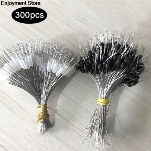 300pcs/lot Float Rubber Stopper Fishing Bobber Stopper Float Cylindrical Space Bean Fish Line Accessories 2021