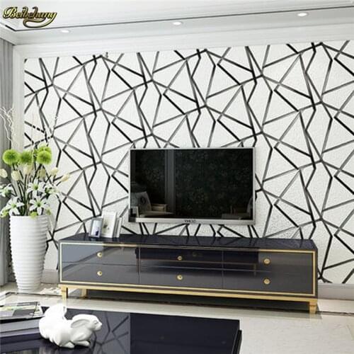 Beibehang papel de parede 3d flooring non-woven wall paper bedroom living room TV background wallpaper roll Geometric diamond
