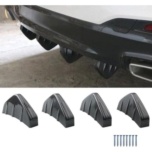 4pc Universal Car rear bumper cast shark spoiler for Volkswagen VW Golf 4 6 7 GTI Tiguan Passat B5 B6 B7 CC Jetta MK5 MK6 Polo