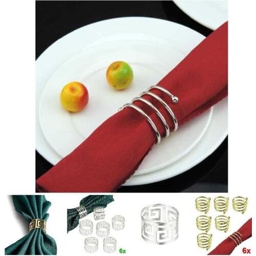 6pcs Serviette Rings Napkin Holder West Dinner Towel Napkin Ring Party Decoration Table Decoration GQ