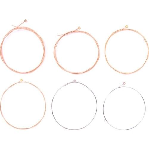 6pcs/set Acoustic Guitar Strings Set Brass For Wooden Guitar Musical Instruments Guitarra Bass Parts & Accessories
