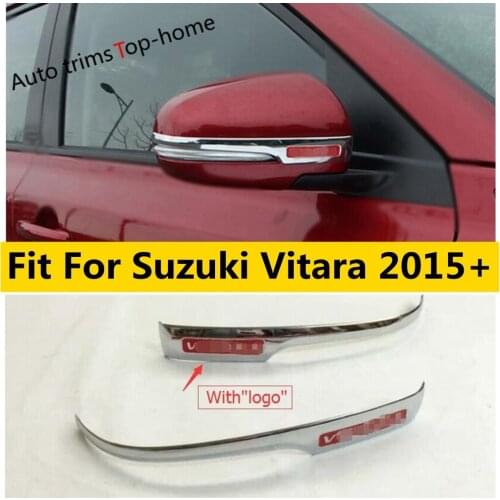 Yimaautotrims Accessories Fit For Suzuki Vitara 2015 - 2020 ABS Chrome Rearview Mirror Rubbing Strip Cover Trim