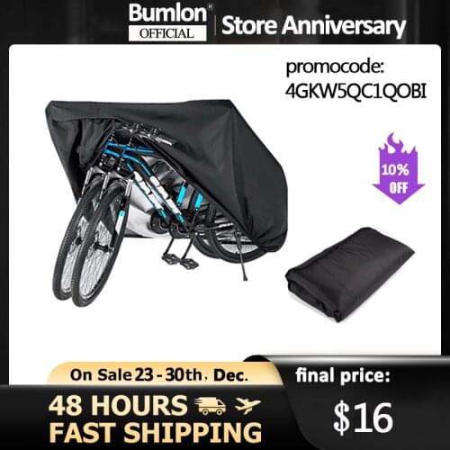 Bicycle Bike Cover Waterproof Outdoor for 2 Bikes Heavy Duty 210D Oxford XXL Wheel Rain Cover 19-0012