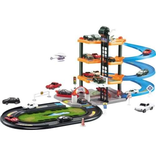 Childrens puzzle four-layer assembled track simulation toy car parking lot simulation scene hot sale gift
