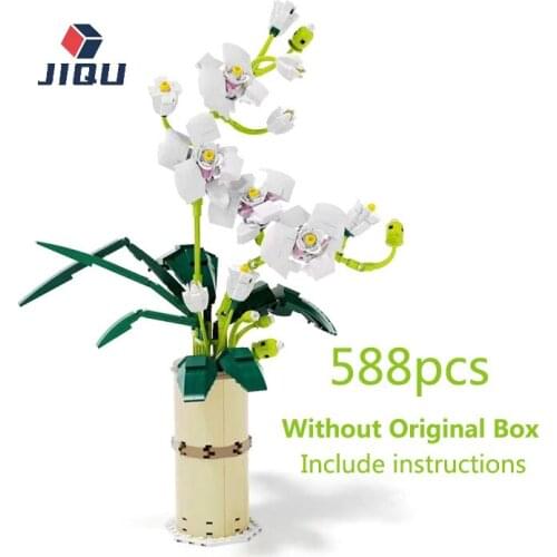 Ideas Series Phalaenopsis Peach Flowers Bouquets Plants Model Building Blocks Bricks Plum Blossom Kids Toys Girls Birthday Gifts