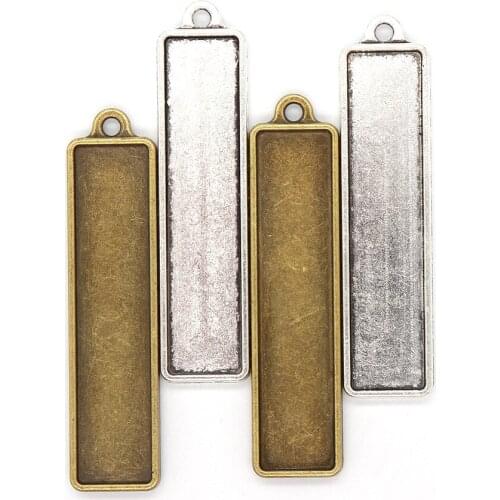 Double Sided Rectangular Necklace Bottom Support Time Gem Pendant Necklace DIY Jewelry Accessories 10pcs