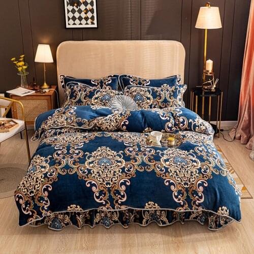 Crystal velvet Duvet Cover Sets Queen Size Bedding Sets Pillowcases European style bed cover for winter Bed Linen